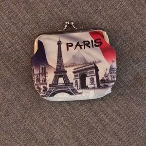 Synthetic leather “Paris” coin pouch. NWOT.
